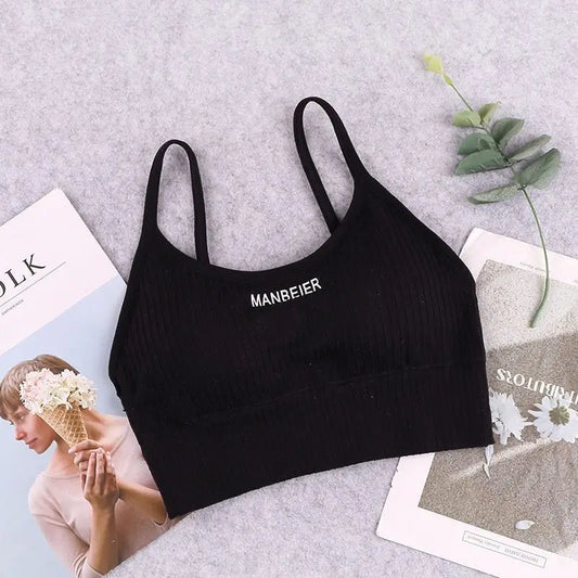 Soft Seamless Sports Bra – Comfortable Stretch Crop Top (Free Size)