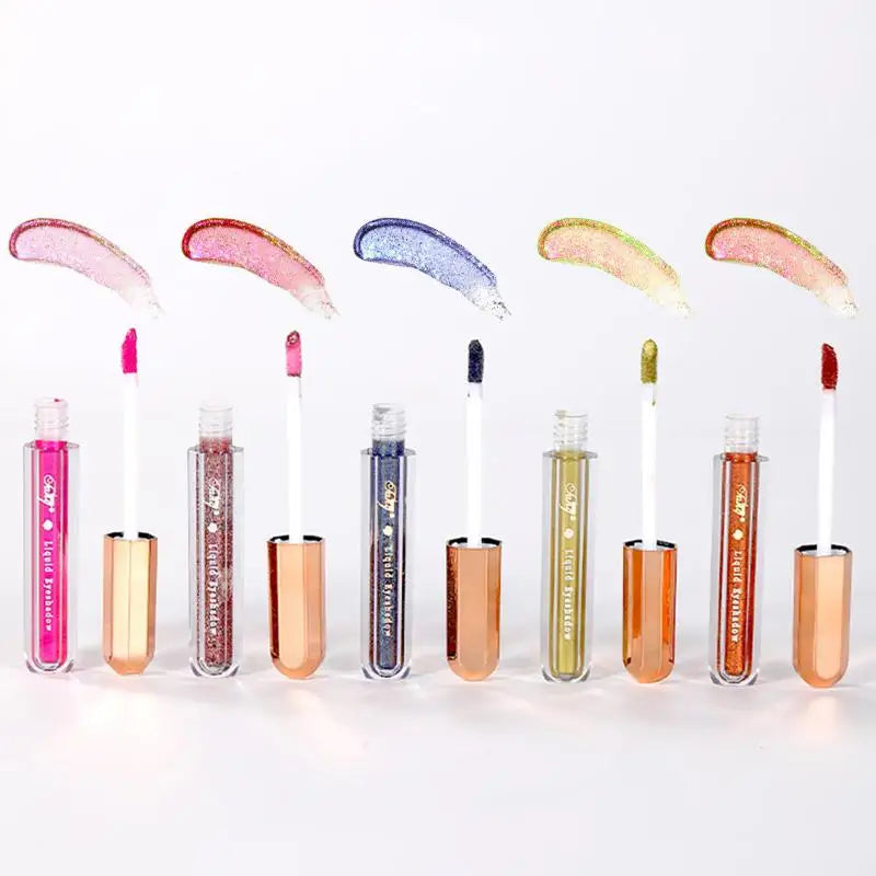 5-Piece Liquid Eyeshadow & Liner Set – High-Shine, Long-Lasting Metallic Colors