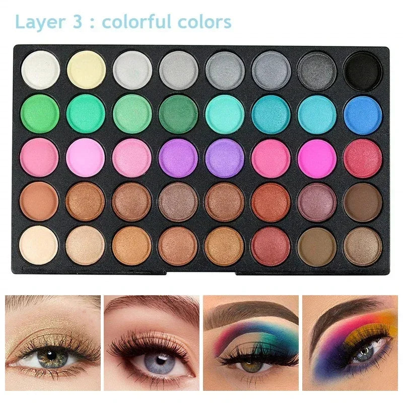 120-Color Eyeshadow Palette – Matte, Shimmer & Glitter High-Pigment Makeup