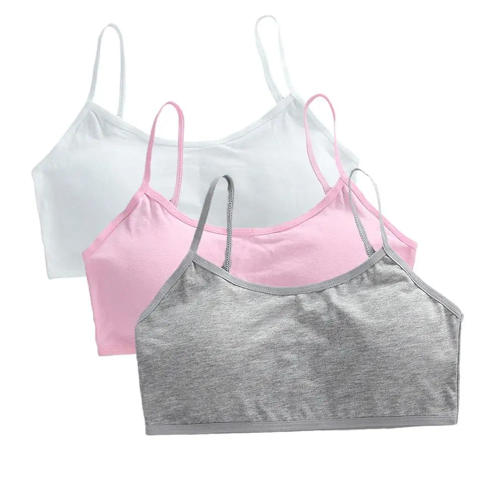 3-Pack Soft Cotton Training Bra – Wireless, Seamless & Comfortable