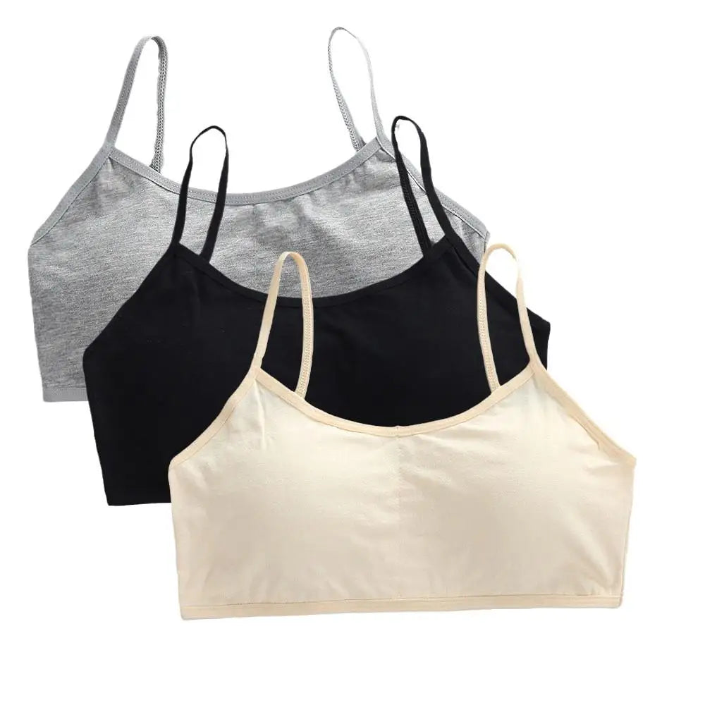 3-Pack Soft Cotton Training Bra – Wireless, Seamless & Comfortable
