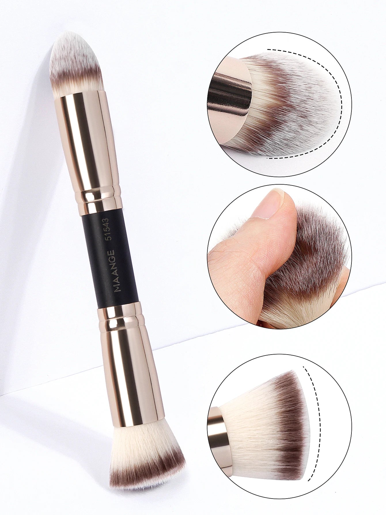 4-Piece Professional Dual-Ended Makeup Brush Set with Travel Case”