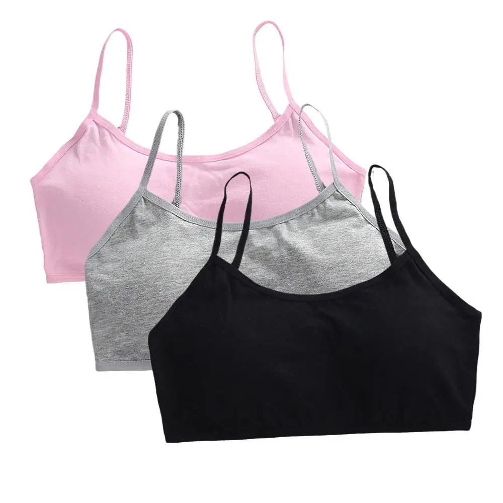 3-Pack Soft Cotton Training Bra – Wireless, Seamless & Comfortable