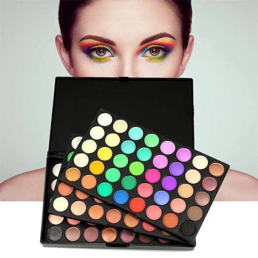 120-Color Eyeshadow Palette – Matte, Shimmer & Glitter High-Pigment Makeup