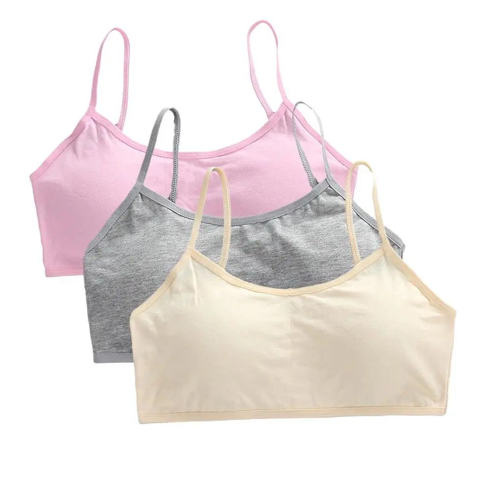 3-Pack Soft Cotton Training Bra – Wireless, Seamless & Comfortable